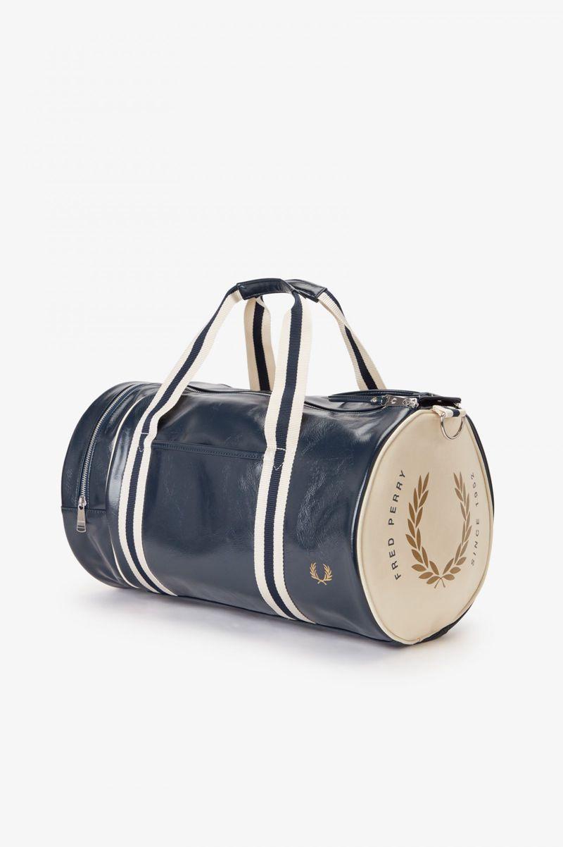 Navy Fred Perry Laurel Wreath Barrel Women's Bags | PH 1823MQZA